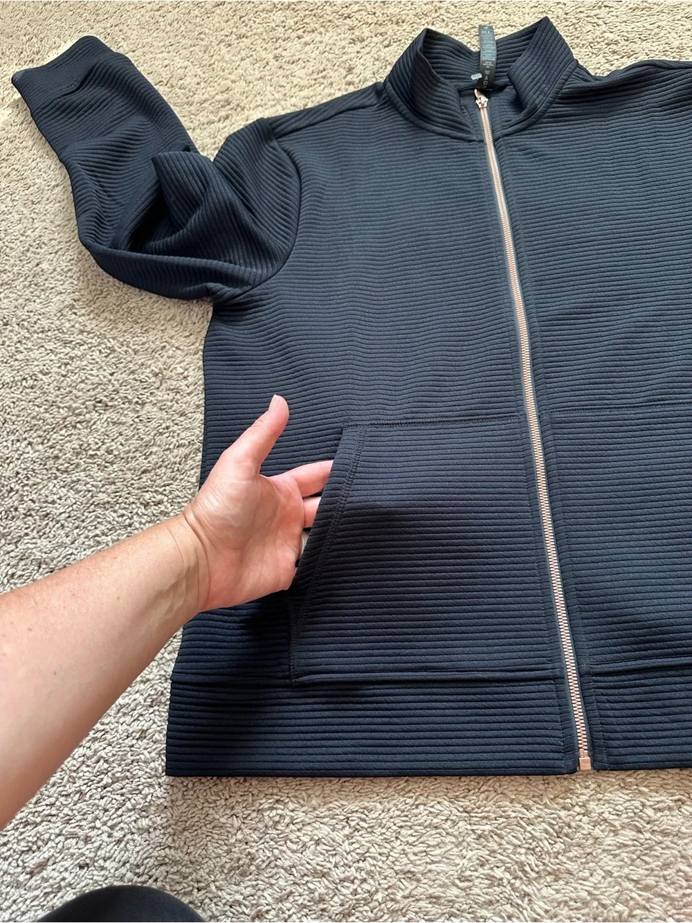 Skechers Women’s Go Walk Everywhere Jacket Black Zipper Ribbed Jacket Size XL